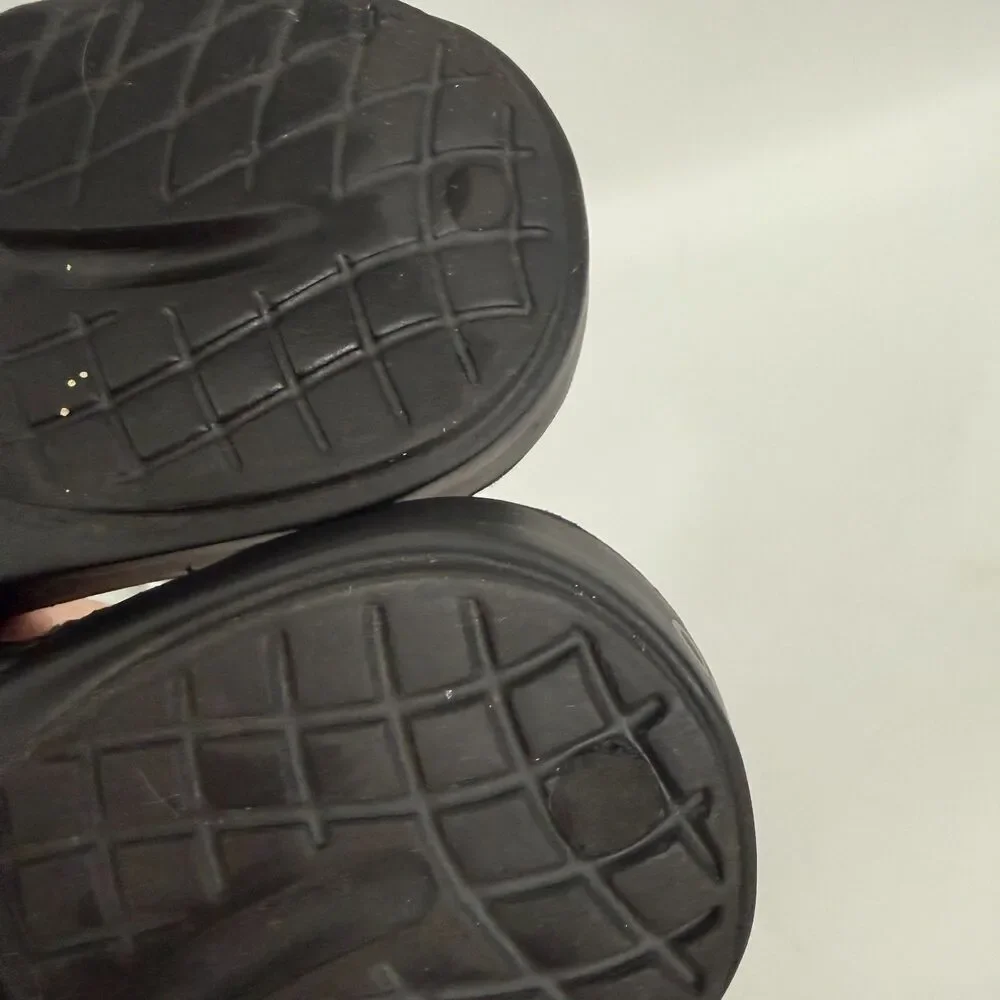 Oofos OOahh Sport Flex Slide Sandals Mens 8 Grey Black Camo Recovery Foam Casual